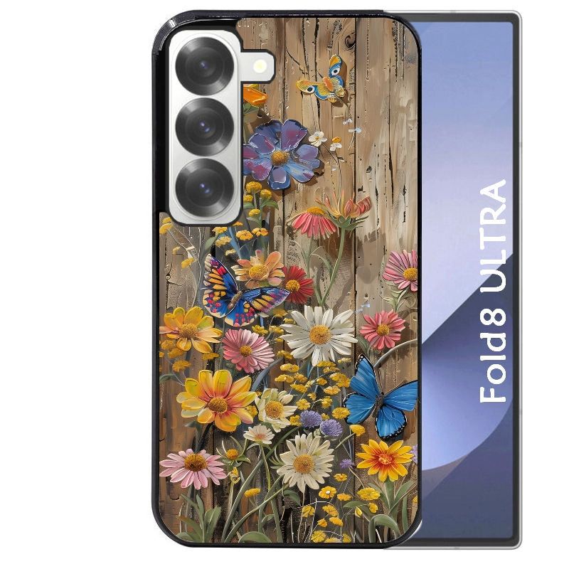 Coque pour Z FOLD 8 ULTRA bois et papillon 1
