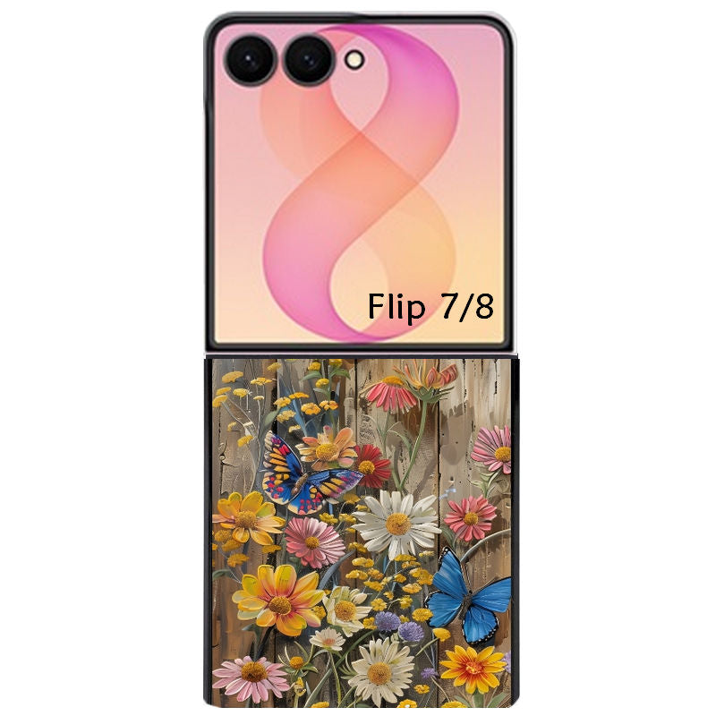 Coque pour Z FLIP 6 7 8 bois et papillon 1