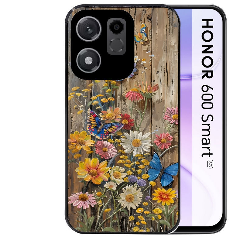 Coque pour Honor 600 SMART bois et papillon 1