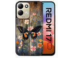 Coque pour Redmi 17 et 17C 4G 5G bois et papillon 2