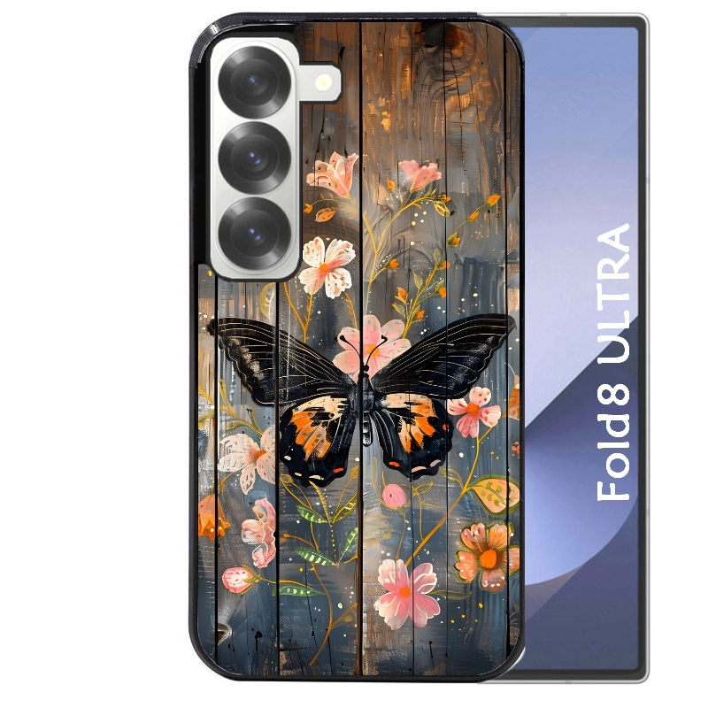Coque pour Z FOLD 8 ULTRA bois et papillon 2