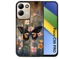 Coque pour POCO C95 PRO bois et papillon 2