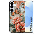 Coque pour Galaxy A08 A18 A28 A38 A58 bois et papillon 3