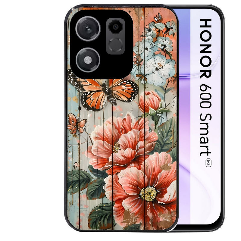 Coque pour Honor 600 SMART bois et papillon 3
