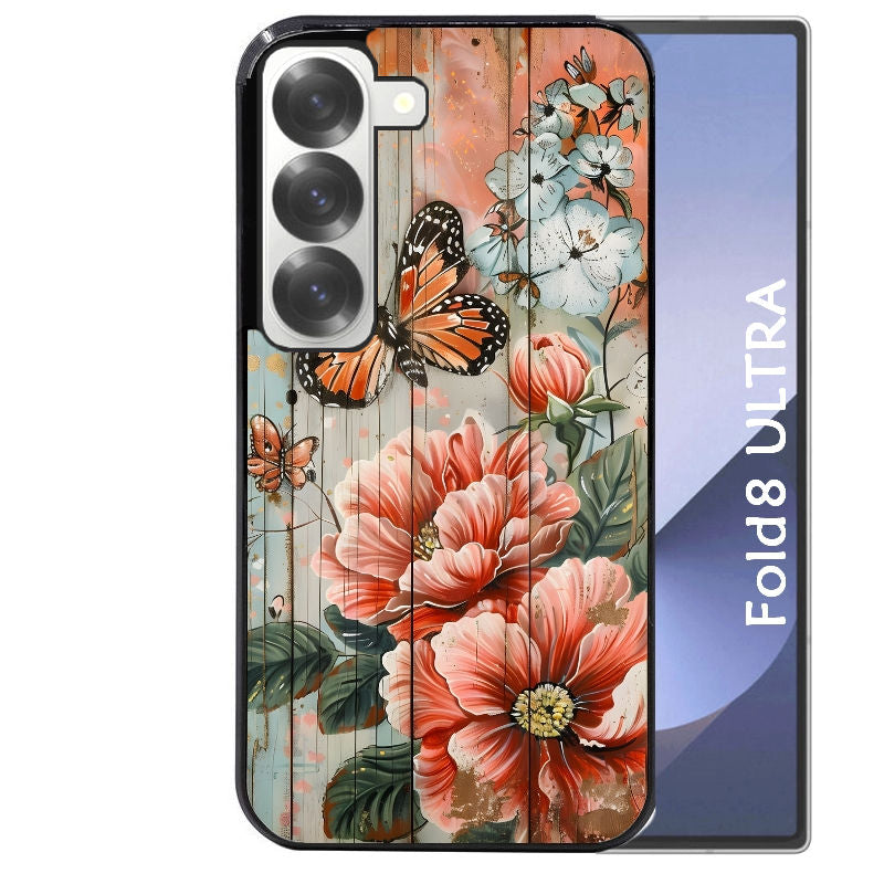 Coque pour Z FOLD 8 ULTRA bois et papillon 3