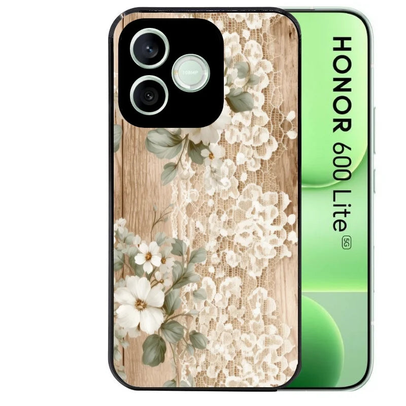 Coque pour Honor 600 LITE bois et dentelle 1