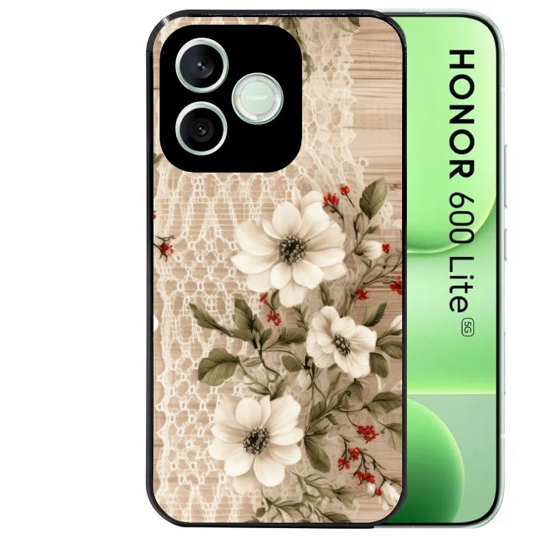 Coque pour Honor 600 LITE bois et dentelle 2