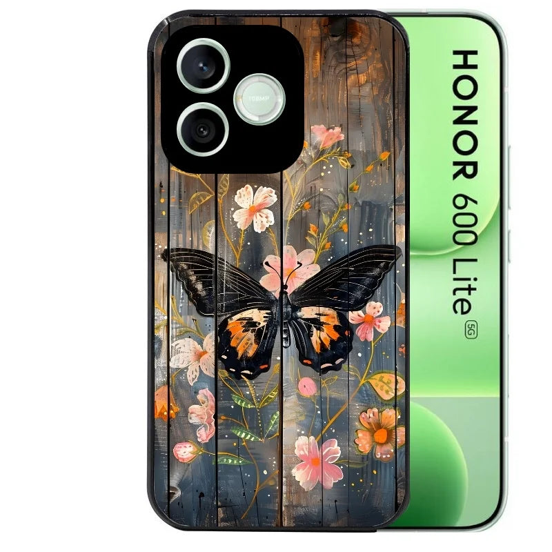 Coque pour Honor 600 LITE bois et papillon 2