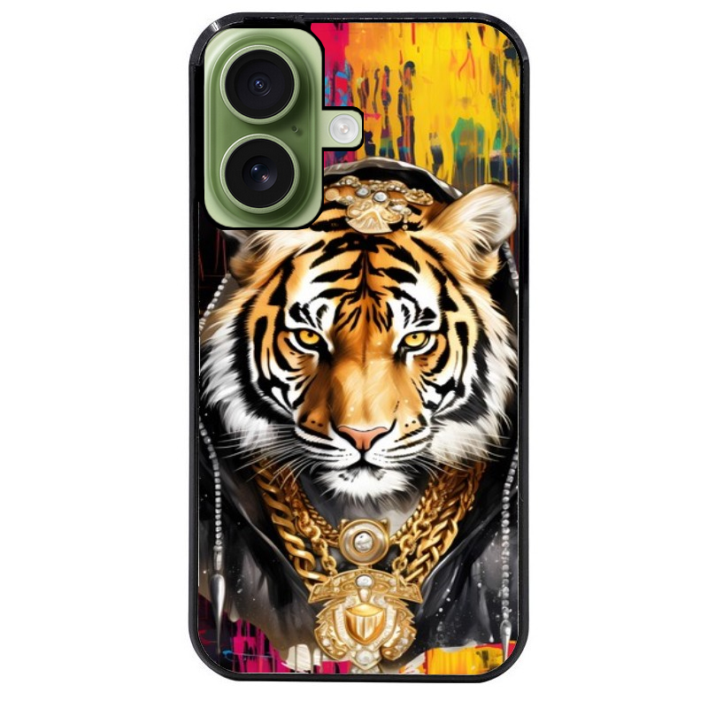 Coque noire taperso pour Iphone 17 17E AIR MAX PRO avec motif tigre style hip hop protection antichoc personnalisée