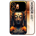 Coque noire taperso pour Honor 600 et 600 PRO avec motif bouddha et fleur protection antichoc personnalisée