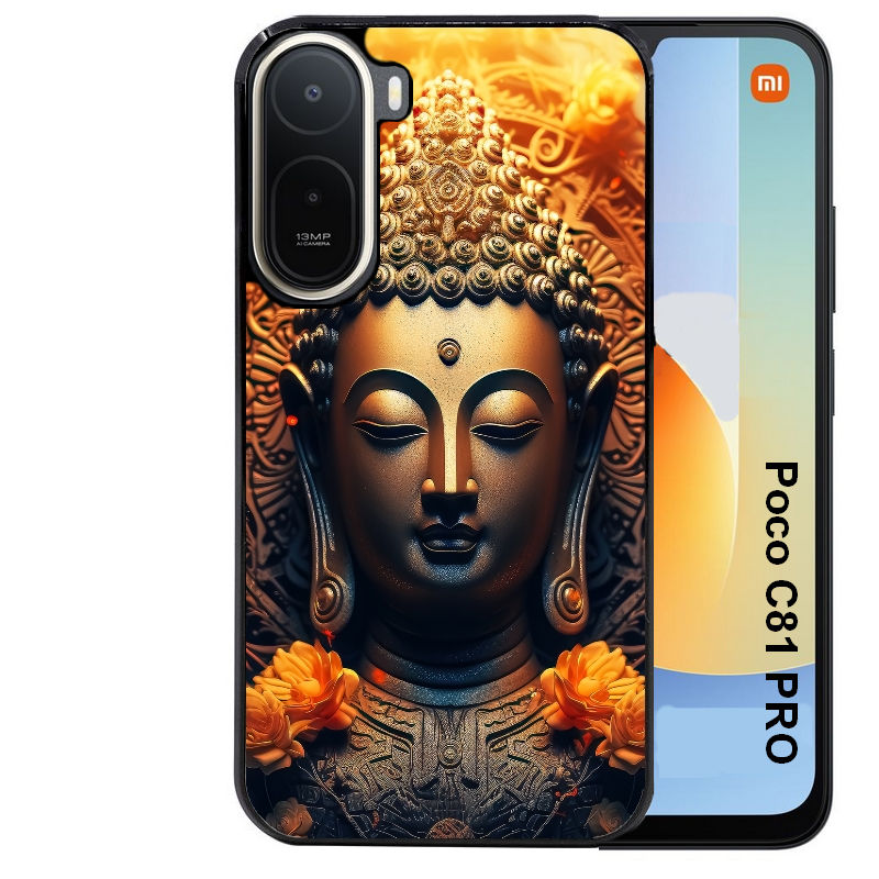 Coque pour POCO C81 PRO bouddha et fleur