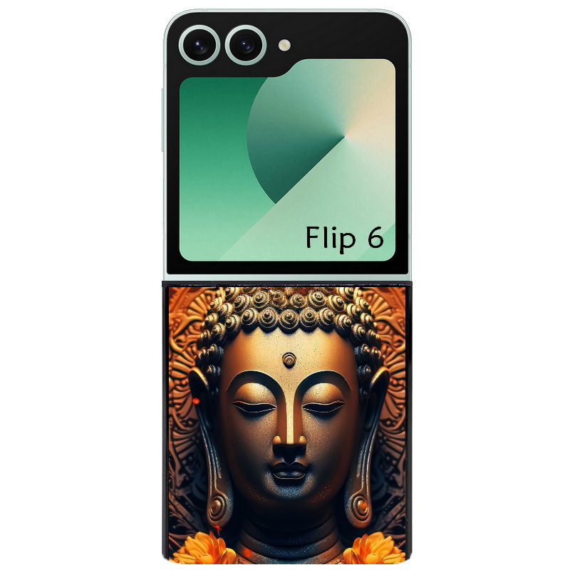 Coque pour Z FLIP 6 7 8 bouddha et fleur