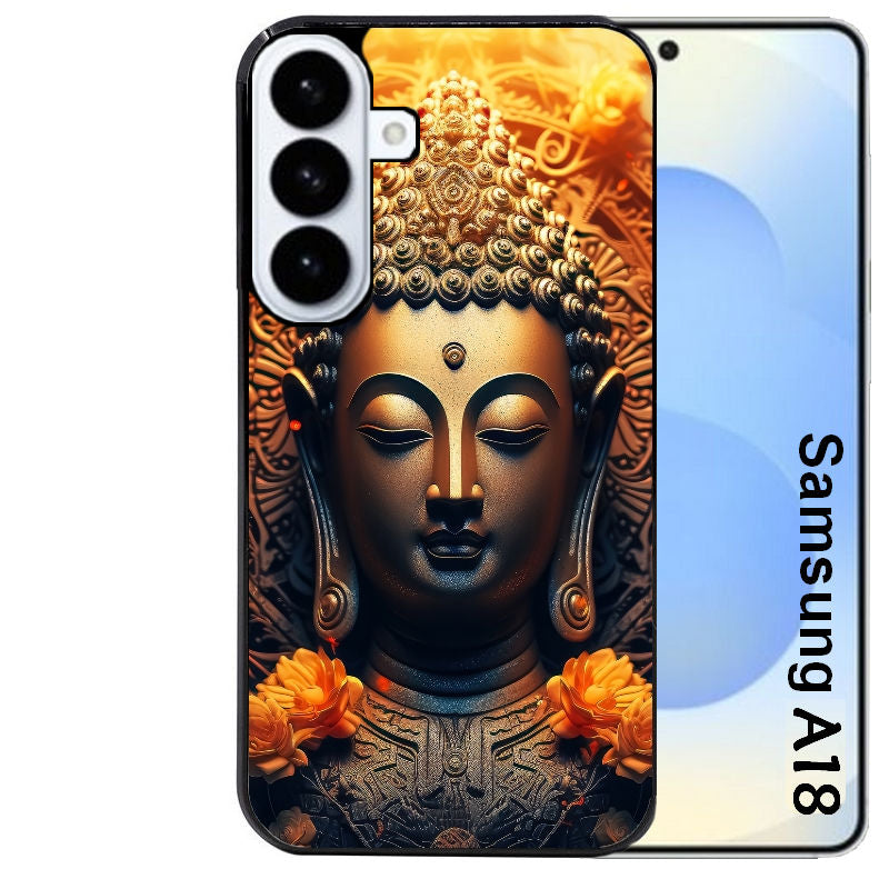 Coque pour Galaxy A08 A18 A28 A38 A58 bouddha et fleur