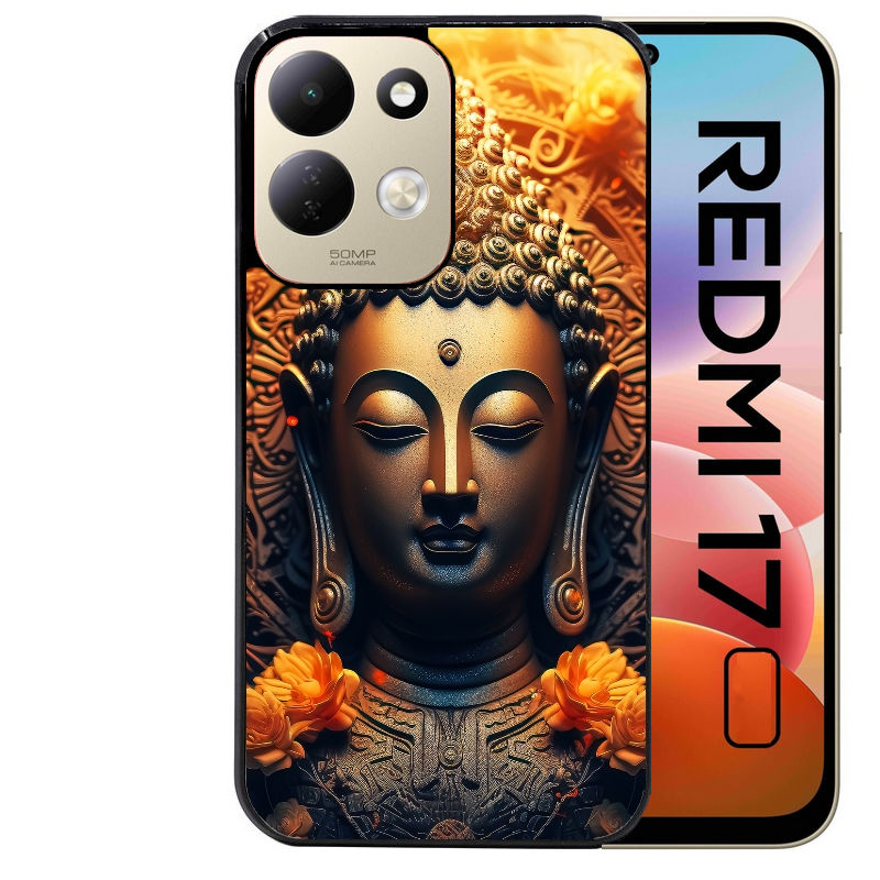 Coque pour Redmi 17 et 17C 4G 5G bouddha et fleur