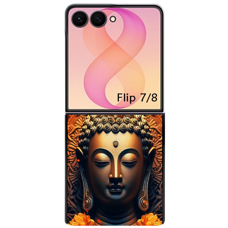 Coque pour Z FLIP 6 7 8 bouddha et fleur