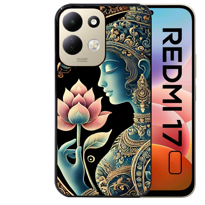 Coque pour Redmi 17 et 17C 4G 5G bouddha et lotus