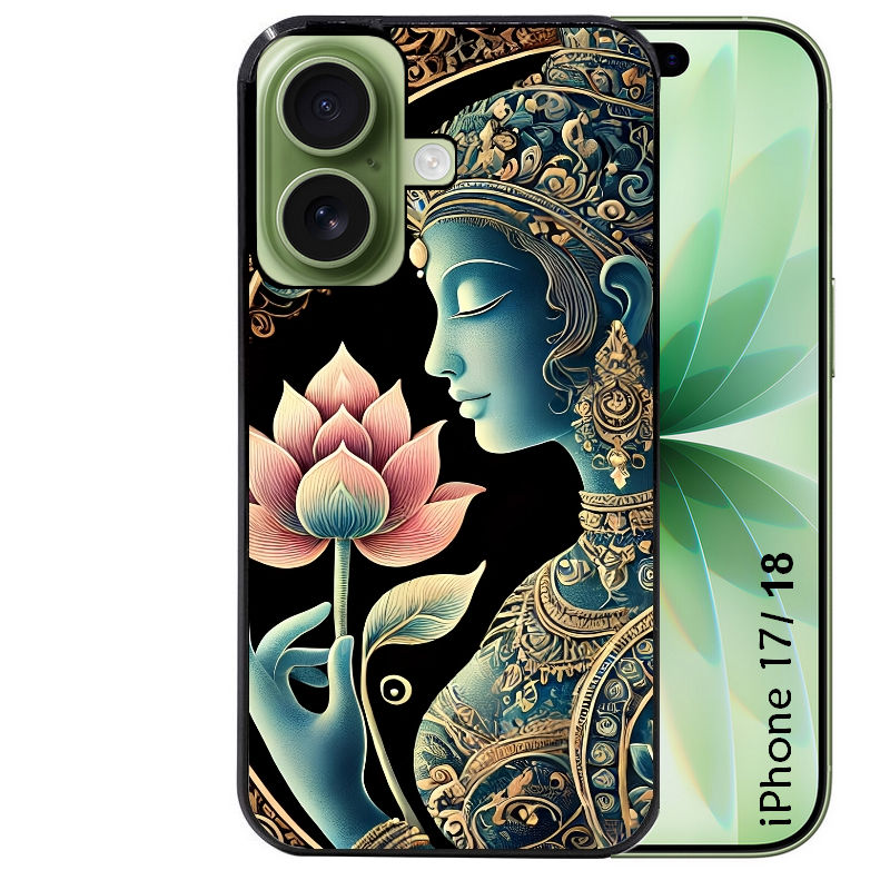 Coque pour Iphone 18 / PRO / PRO MAX / 18E bouddha et lotus