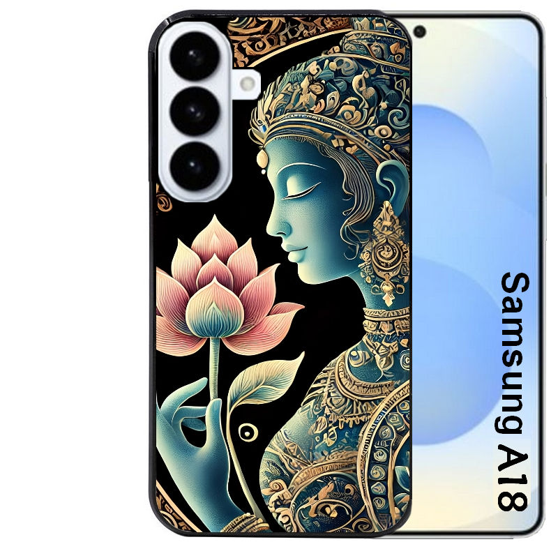 Coque pour Galaxy A08 A18 A28 A38 A58 bouddha et lotus