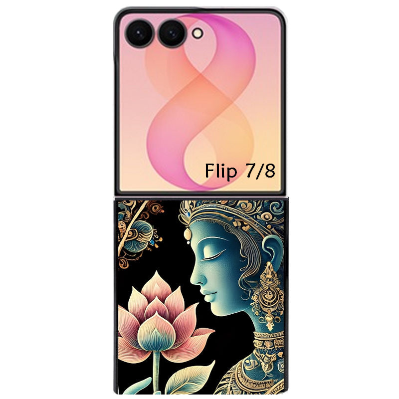 Coque pour Z FLIP 6 7 8 bouddha et lotus