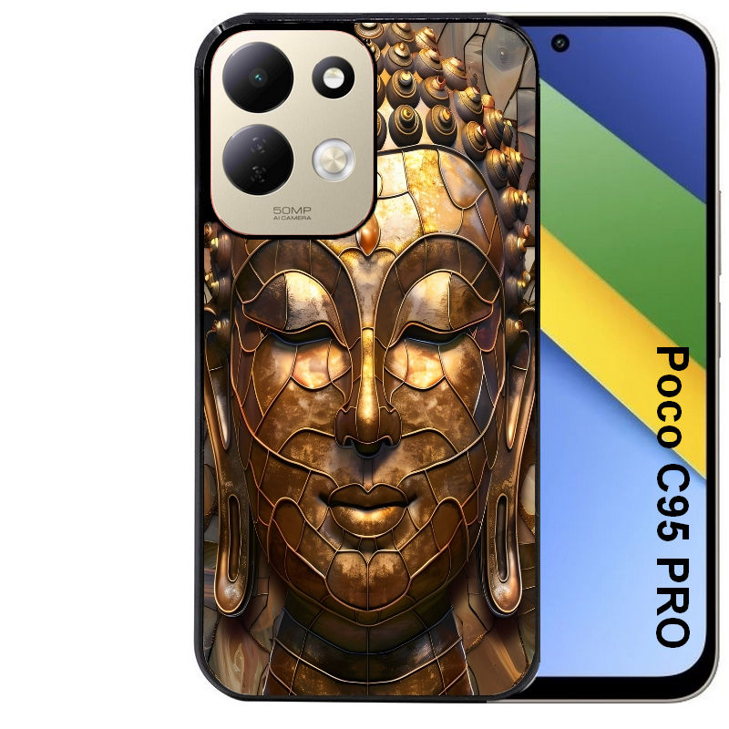 Coque pour POCO C95 PRO bouddha et mosaique