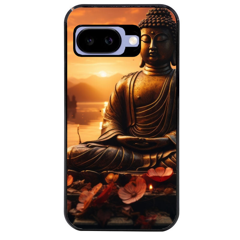 Coque pour Pixel 8A 9A 10A bouddha et soleil