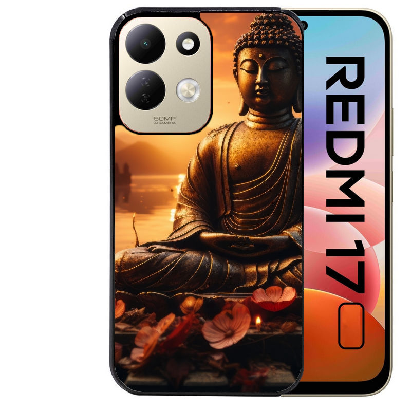 Coque pour Redmi 17 et 17C 4G 5G bouddha et soleil