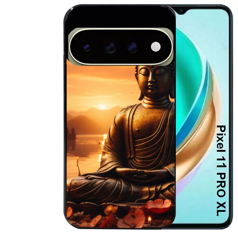 Coque pour Pixel 10 / 11 / PRO / XL bouddha et soleil