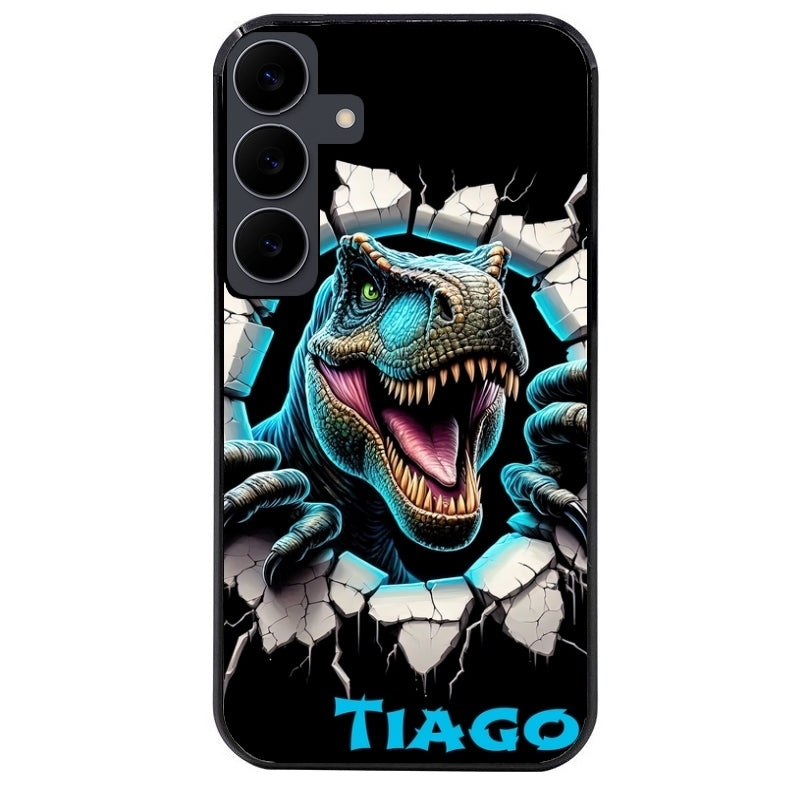 Coque noire taperso pour galaxy A06 A16 A26 A36 A56 avec motif dino t rex personnalisee protection antichoc personnalisée