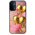 Coque noire taperso pour OPPO A54 et A74 5G avec motif coeur rose protection antichoc personnalisée