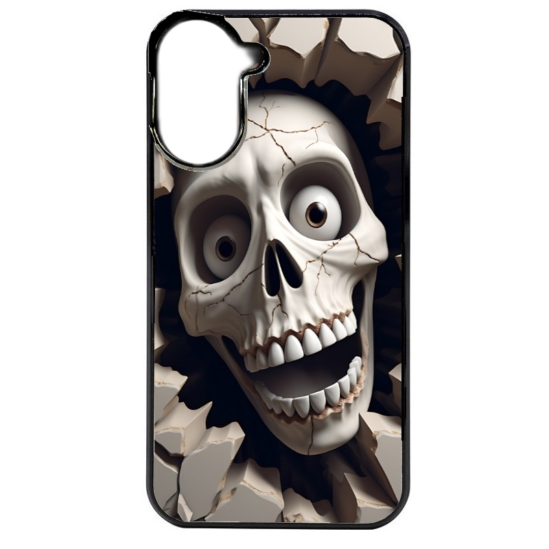 Coque noire taperso pour POCO C71 4G avec motif tete de mort smile protection antichoc personnalisée