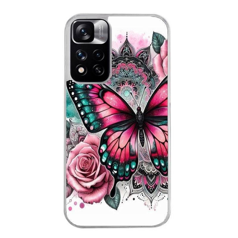 Coque taperso pour Redmi Note 10 4G 5G PRO 10S avec motif papillon rose protection antichoc personnalisée