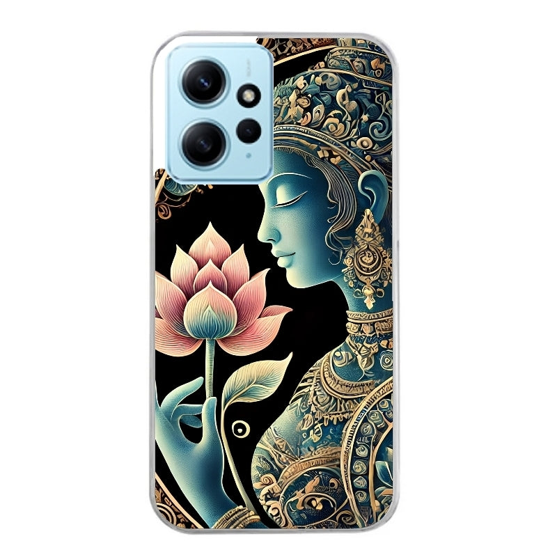 Coque taperso pour POCO X5 5G avec motif bouddha et lotus protection antichoc personnalisée
