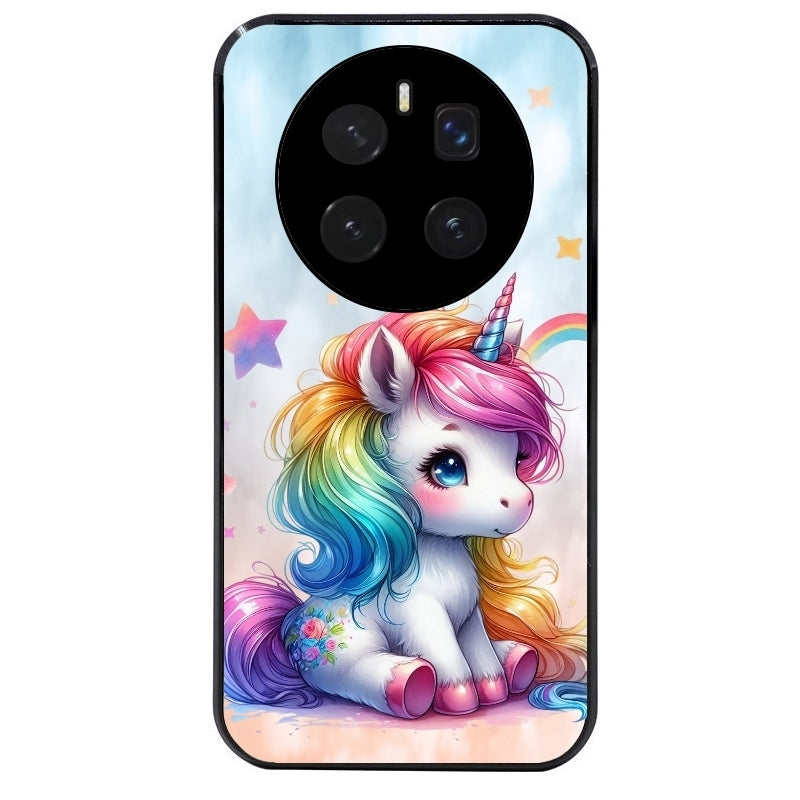 Coque noire taperso pour Magic 7 LITE et PRO avec motif licorne et etoiles protection antichoc personnalisée