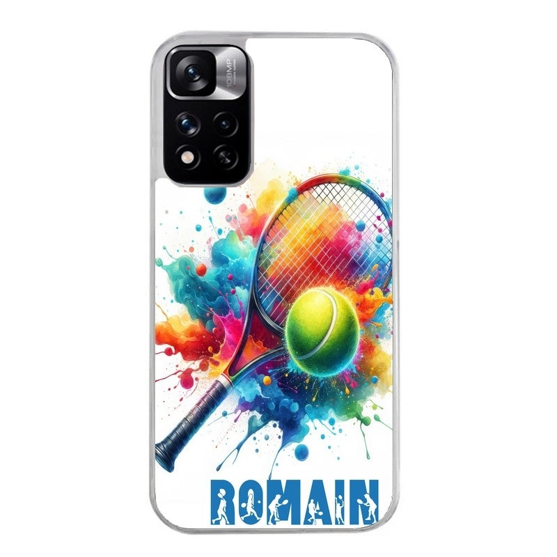Coque taperso pour Redmi Note 11 4G PRO 5G 11S avec motif tennis raquette personnalisee protection antichoc personnalisée