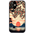 Coque noire taperso pour OPPO A5 PRO 4G et 5G avec motif japan cerisier protection antichoc personnalisée