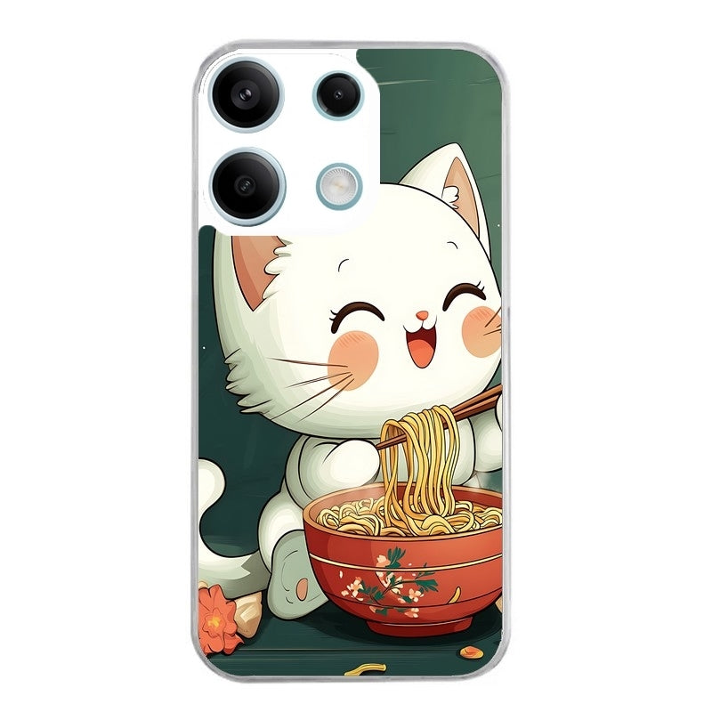 Coque taperso pour POCO X6 5G avec motif chat ramen nuage protection antichoc personnalisée
