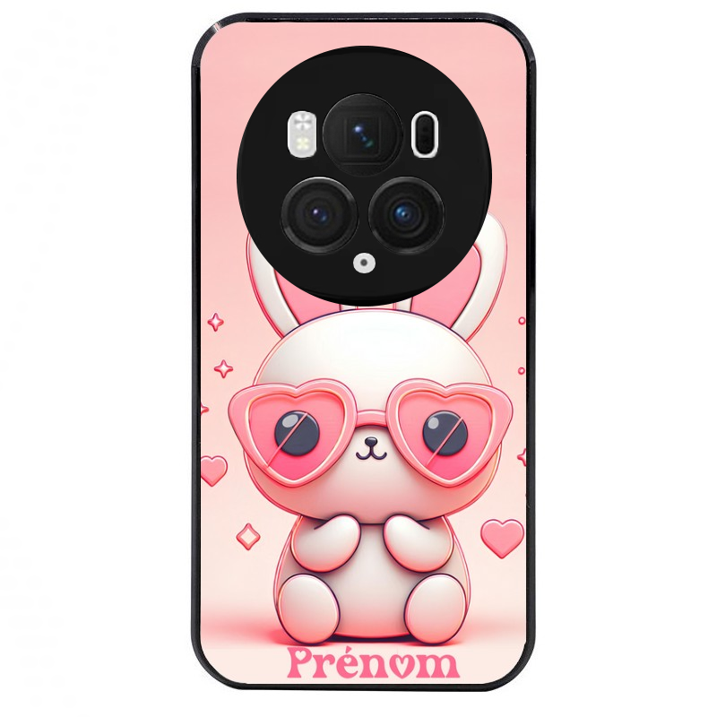 Coque noire taperso pour Magic 5 6 LITE et PRO avec motif lapin lunettes personnalisee protection antichoc personnalisée