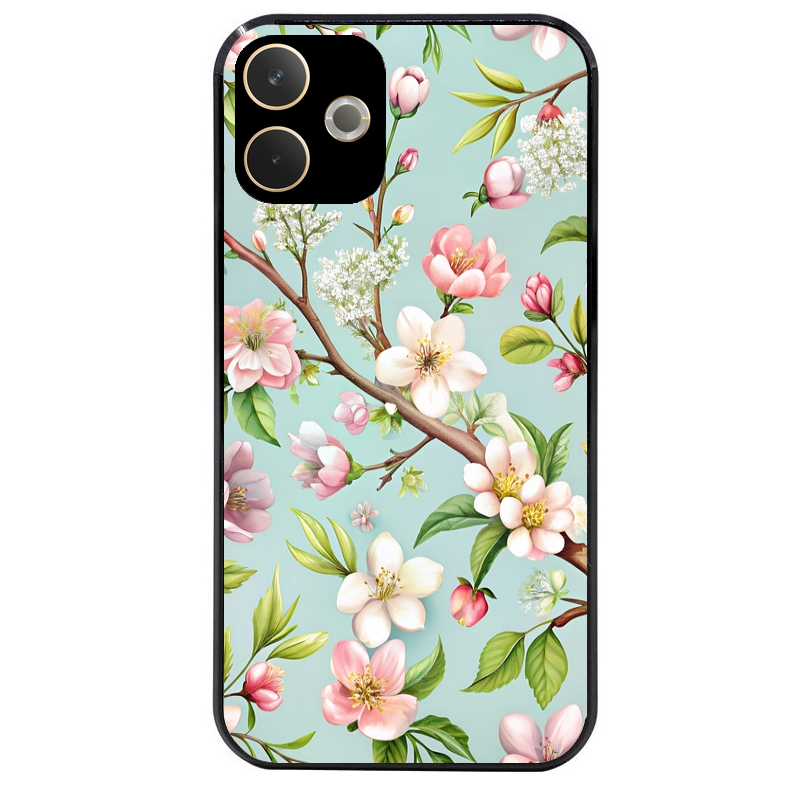 Coque noire taperso pour OPPO A5 PRO 4G et 5G avec motif fleur de printemps protection antichoc personnalisée