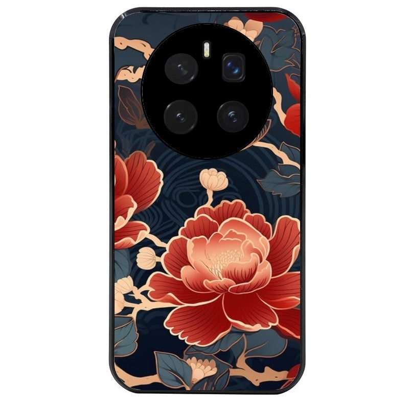 Coque noire taperso pour Magic 7 LITE et PRO avec motif fleur japan protection antichoc personnalisée