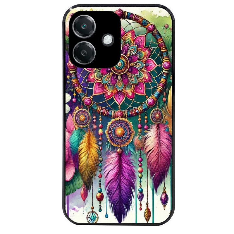 Coque noire taperso pour OPPO A40 avec motif dreamcatcher et mandala protection antichoc personnalisée
