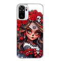 Coque taperso pour Redmi Note 10 4G 5G PRO 10S avec motif tete de mort calavera rouge protection antichoc personnalisée