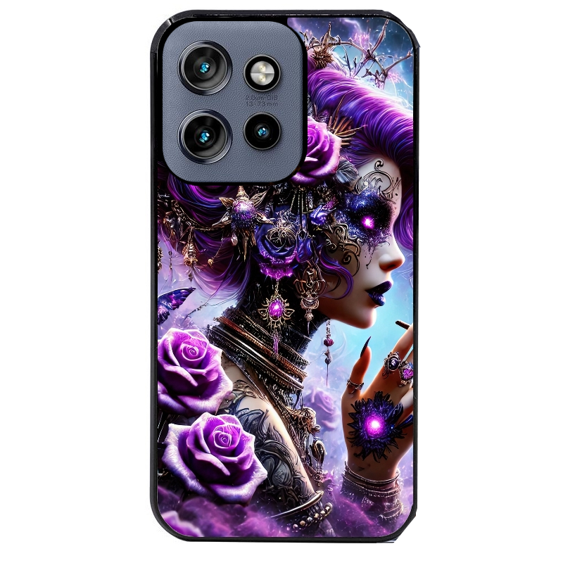 Coque noire taperso pour Moto Edge 60 et Neo Fusion Pro avec motif fee style steampunk protection antichoc personnalisée