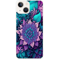 Coque taperso pour Iphone 14 et PRO PLUS PRO MAX avec motif tropical mandala et fleur violet protection antichoc personnalisée