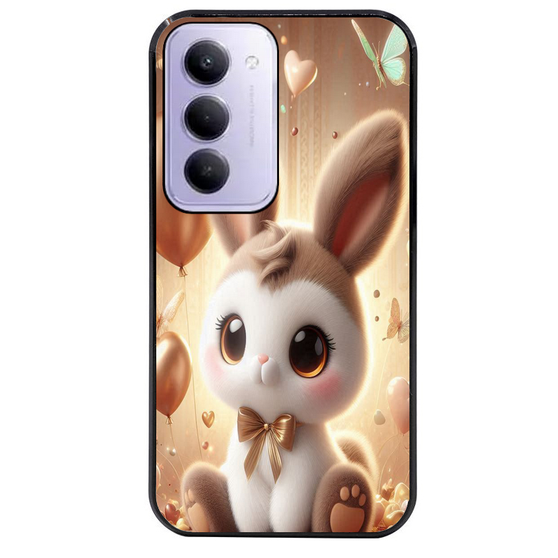Coque noire taperso pour Redmi 15 4G et 5G avec motif lapin ballon protection antichoc personnalisée