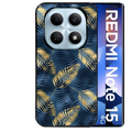 Coque noire taperso pour Redmi Note 15 et PRO PLUS 4G 5G avec motif palmier bleu protection antichoc personnalisée