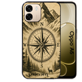 Coque noire taperso pour OPPO A6 A6X 4G et 5G avec motif voyage et boussole protection antichoc personnalisée