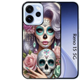 Coque noire taperso pour OPPO Reno 15 et F FS 5G avec motif tete de mort calavera bijoux protection antichoc personnalisée