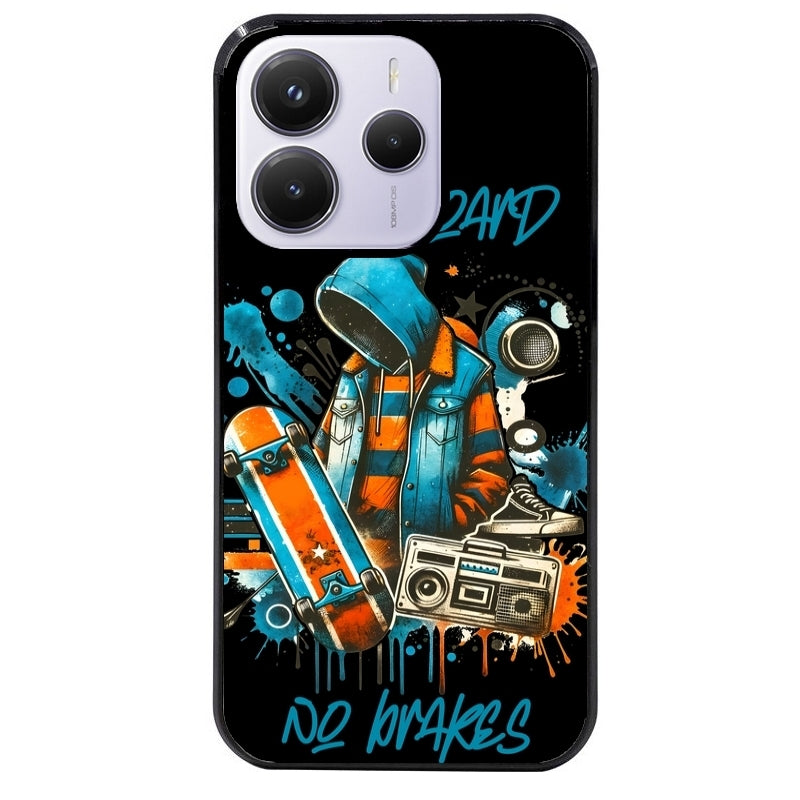 Coque noire taperso pour Redmi Note 14 et PRO PLUS 4G 5G avec motif skate board protection antichoc personnalisée