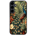 Coque noire taperso pour galaxy A06 A16 A26 A36 A56 avec motif paon tropical protection antichoc personnalisée