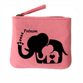 Porte monnaie personnalisé elephant maman en feutrine en feutrine